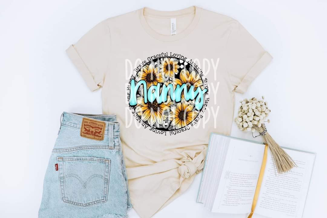 Happy Brave Graceful Loving Amazing NANNY DTF TRANSFER