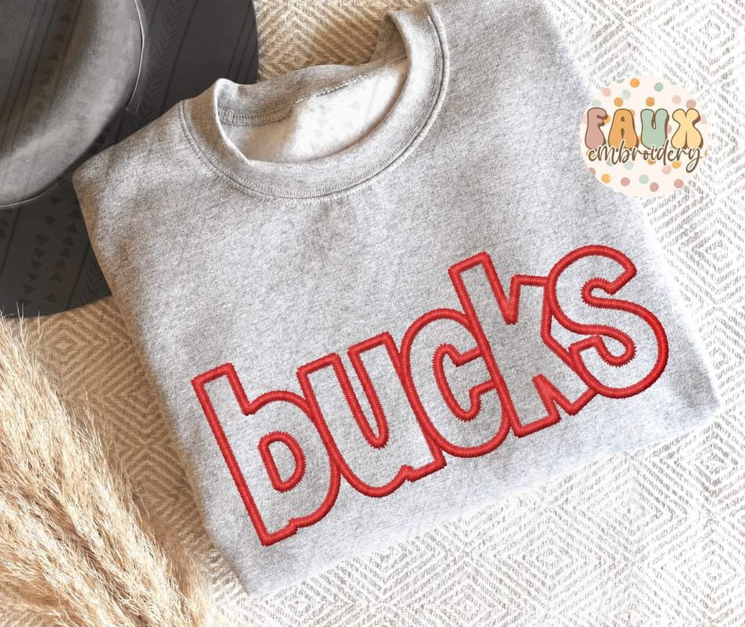 Faux embroidery Bucks DTF TRANSFER