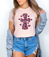 Pink Leopard Cross John 15: 12-13 7512 DTF transfer