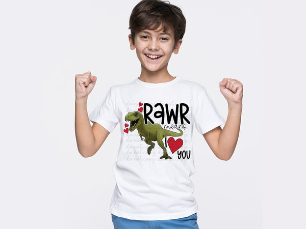 Rawr Means I Love You hearts DTF TRANSFER