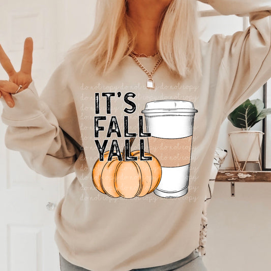 It's fall yall (pumpkin and cup) 117 DTF TRANSFER