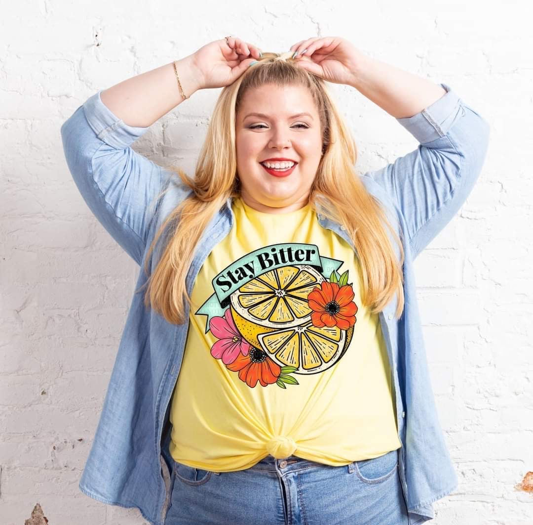 Stay bitter lemons with flowers DTF TRANSFER