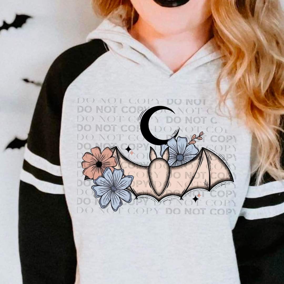 Floral Colorful Bat DTF TRANSFER