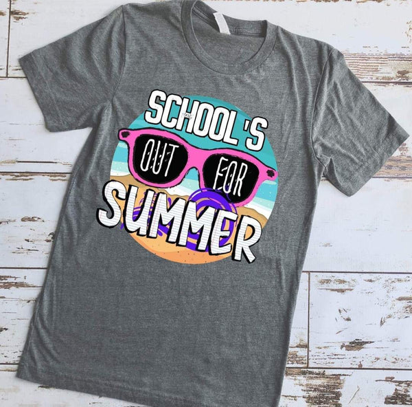 Schools Out for The Summer PINK sunglasses DTF transfer