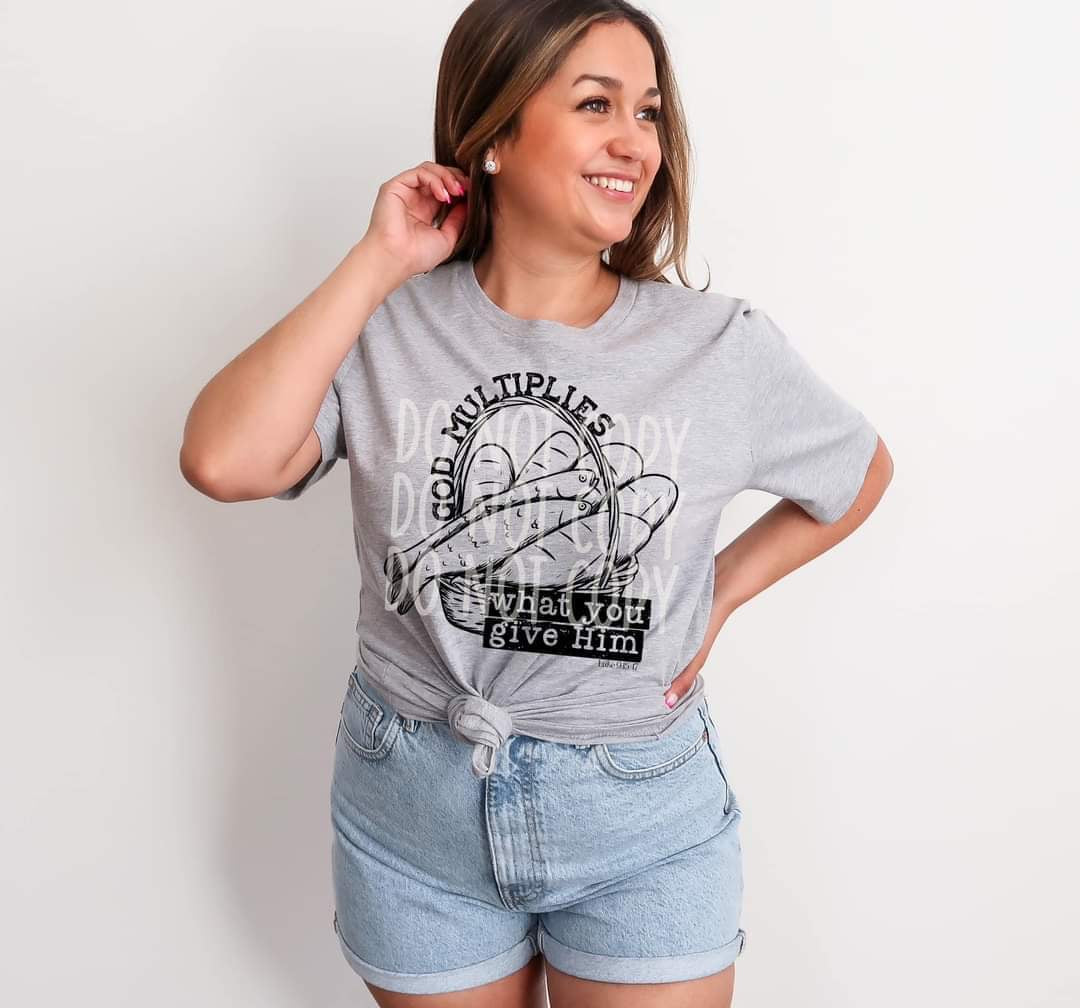 God multiplies what you give him (bread in basket)  DTF  TRANSFER