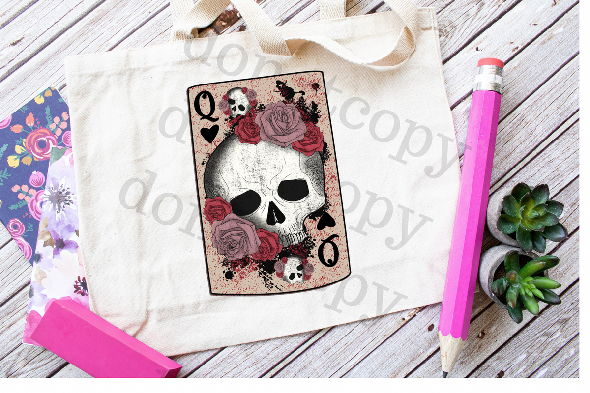 Queen Skull Card 112488 DTF TRANSFER