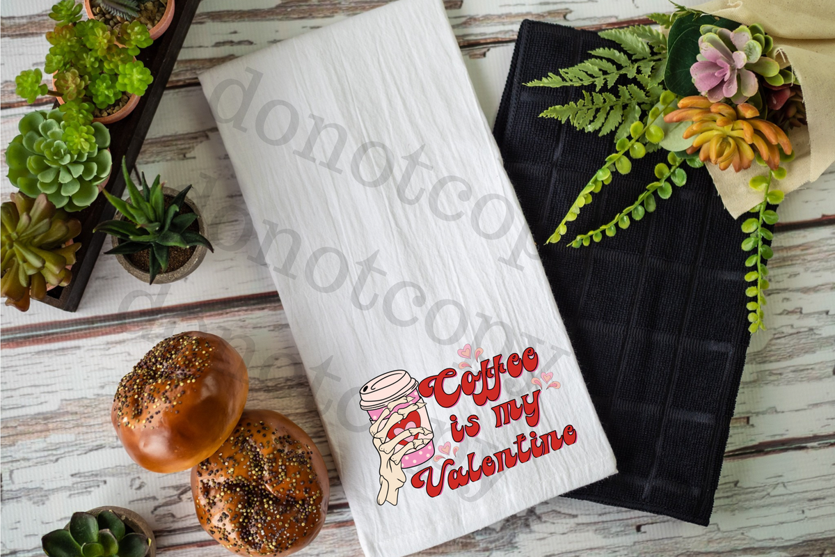 Coffee Is My Valentine Skelly Cup Hand 112732 DTF TRANSFER