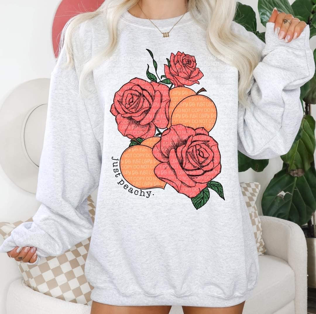 Just peachy (peaches and roses) DTF TRANSFER