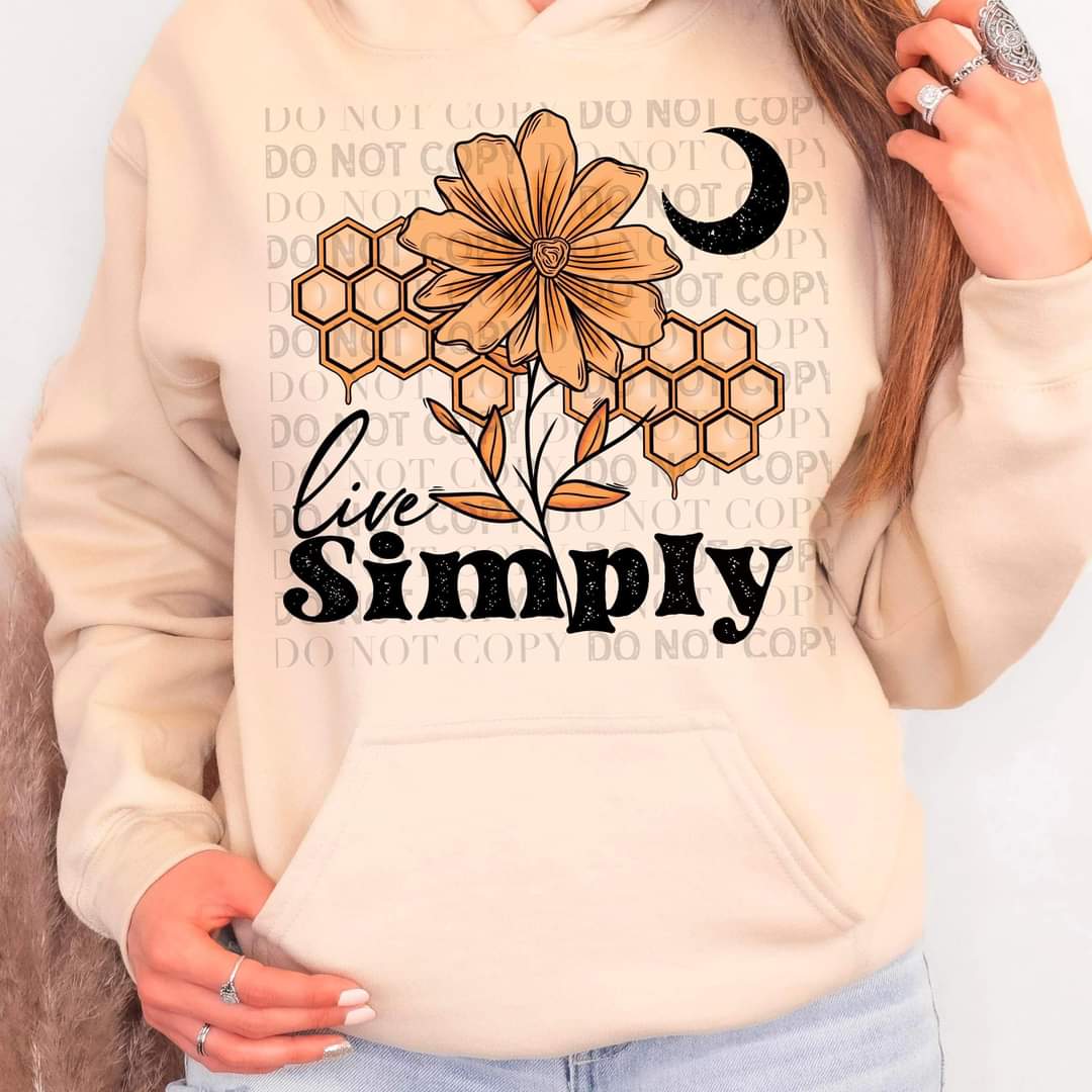 Live Simply (honeycombs flower) DTF TRANSFER