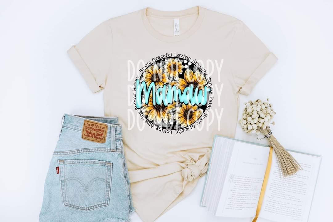 Happy Brave Graceful Loving Amazing MAMAW DTF TRANSFER