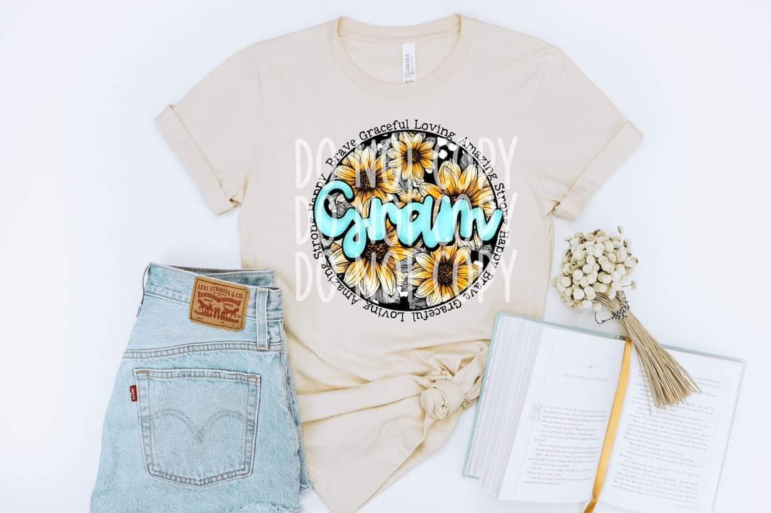 Happy Brave Graceful Loving Amazing GRAM DTF TRANSFER