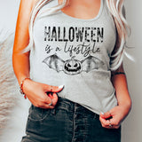 Halloween is a life style black ink screen print transfer