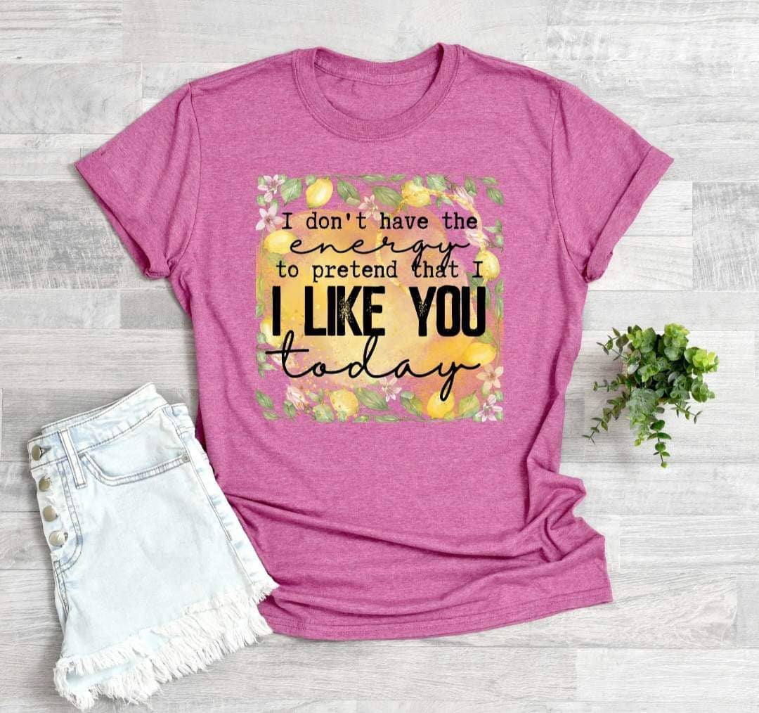 I don’t have the energy to pretend to like you today DTF transfer