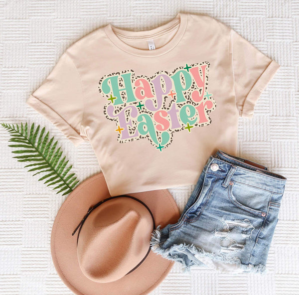 Happy Easter (leopard and pastel) DTF transfer