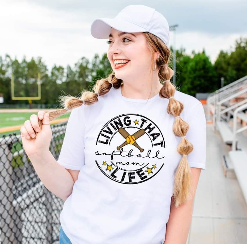 Living That Softball Mom Life DTF transfer