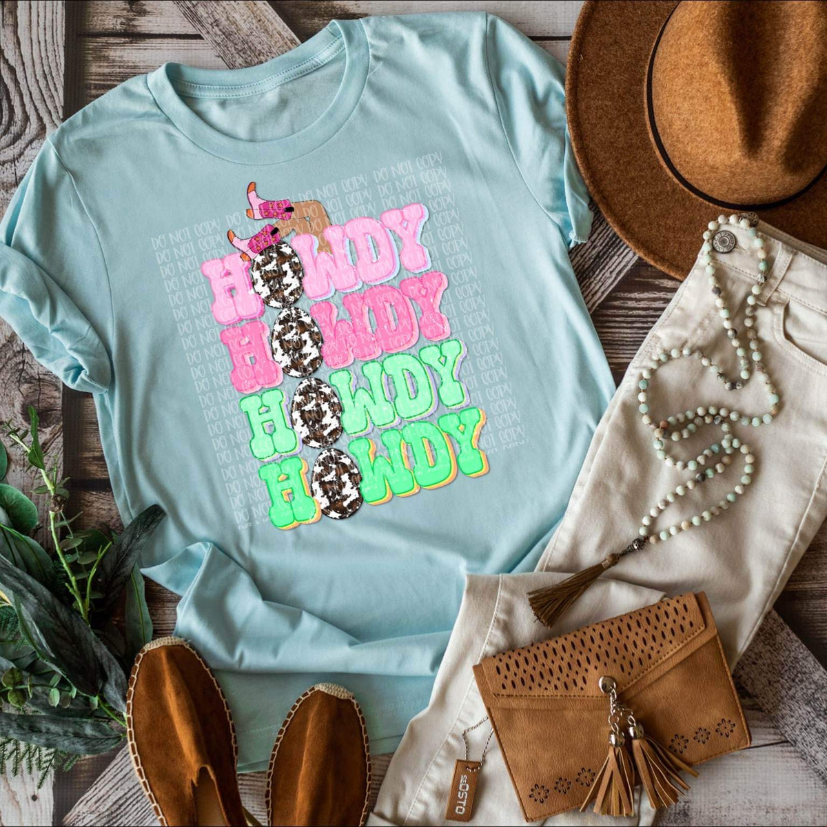 Howdy Repeat Cow Print Eggs DTF TRANSFER