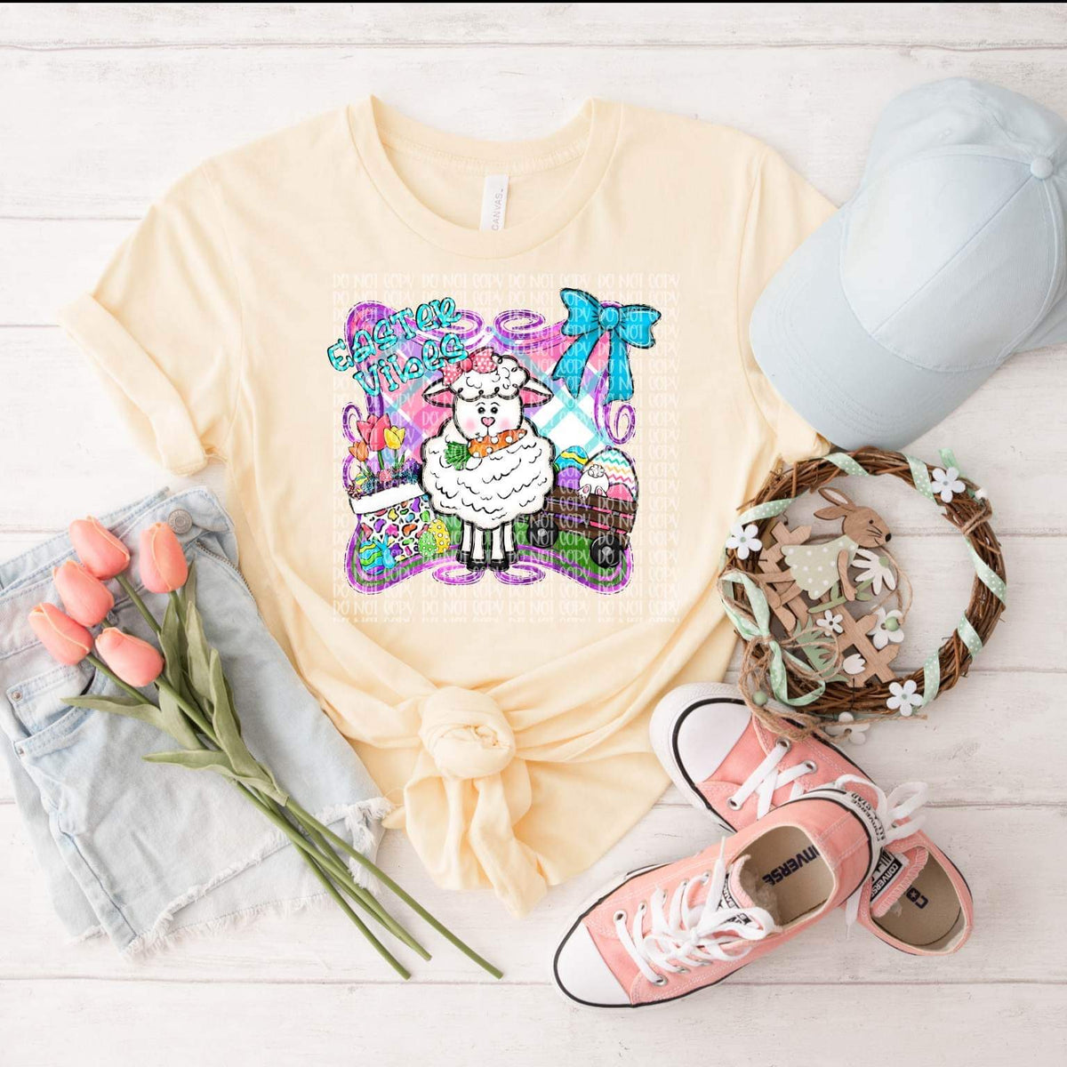 Easter Vibes sheep DTF TRANSFER