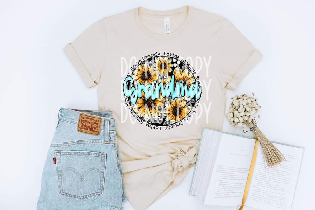 Happy Brave Graceful Loving Amazing GRANDMA DTF TRANSFER