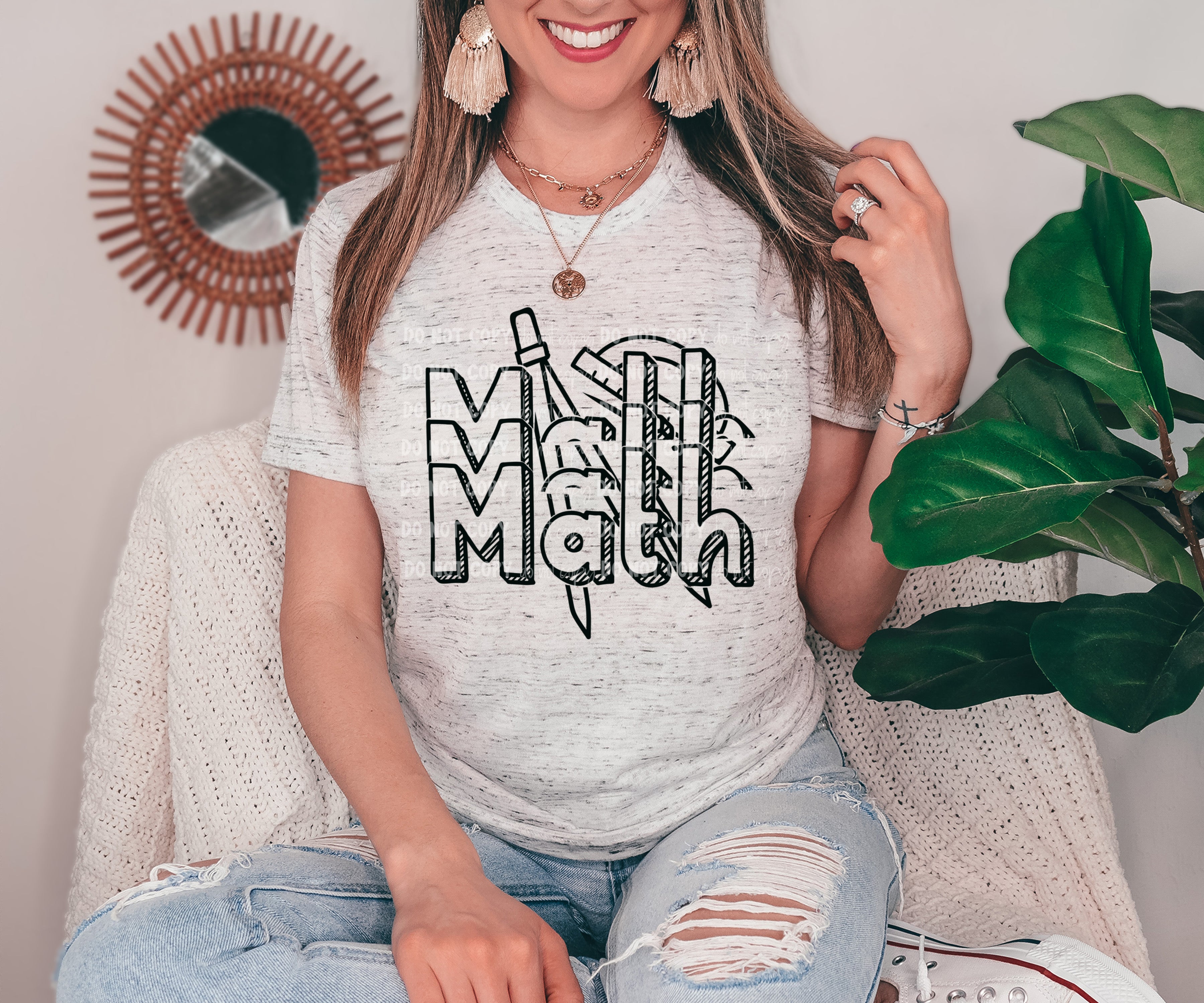 Math stacked (math objects) DTF transfer – Mud & Grace Transfers