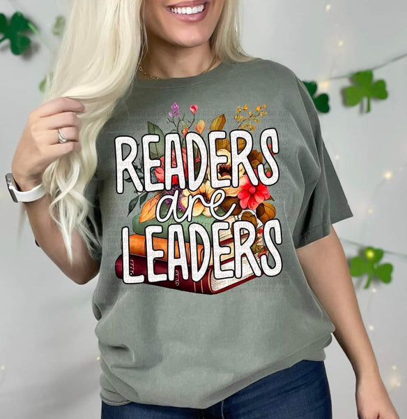 Readers are leaders (books, floral) DTF TRANSFER