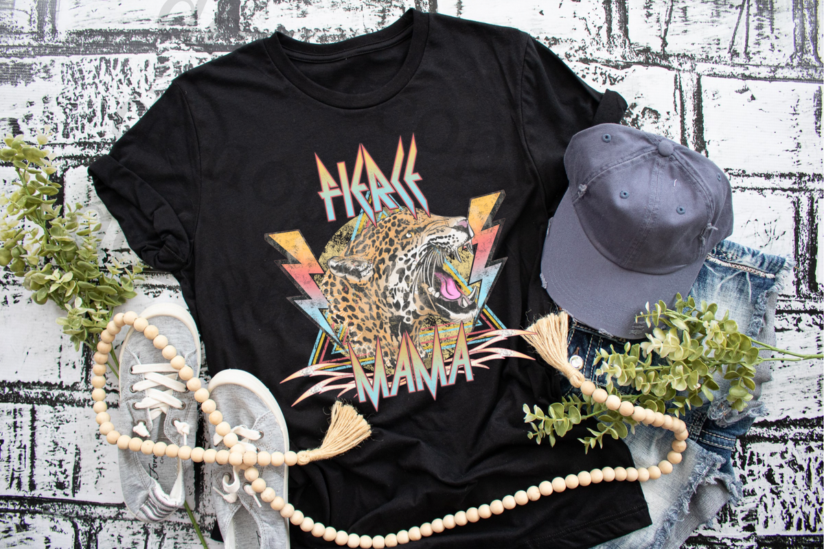 Fierce Mama with tiger and lightning bolt 112429 DTF TRANSFER
