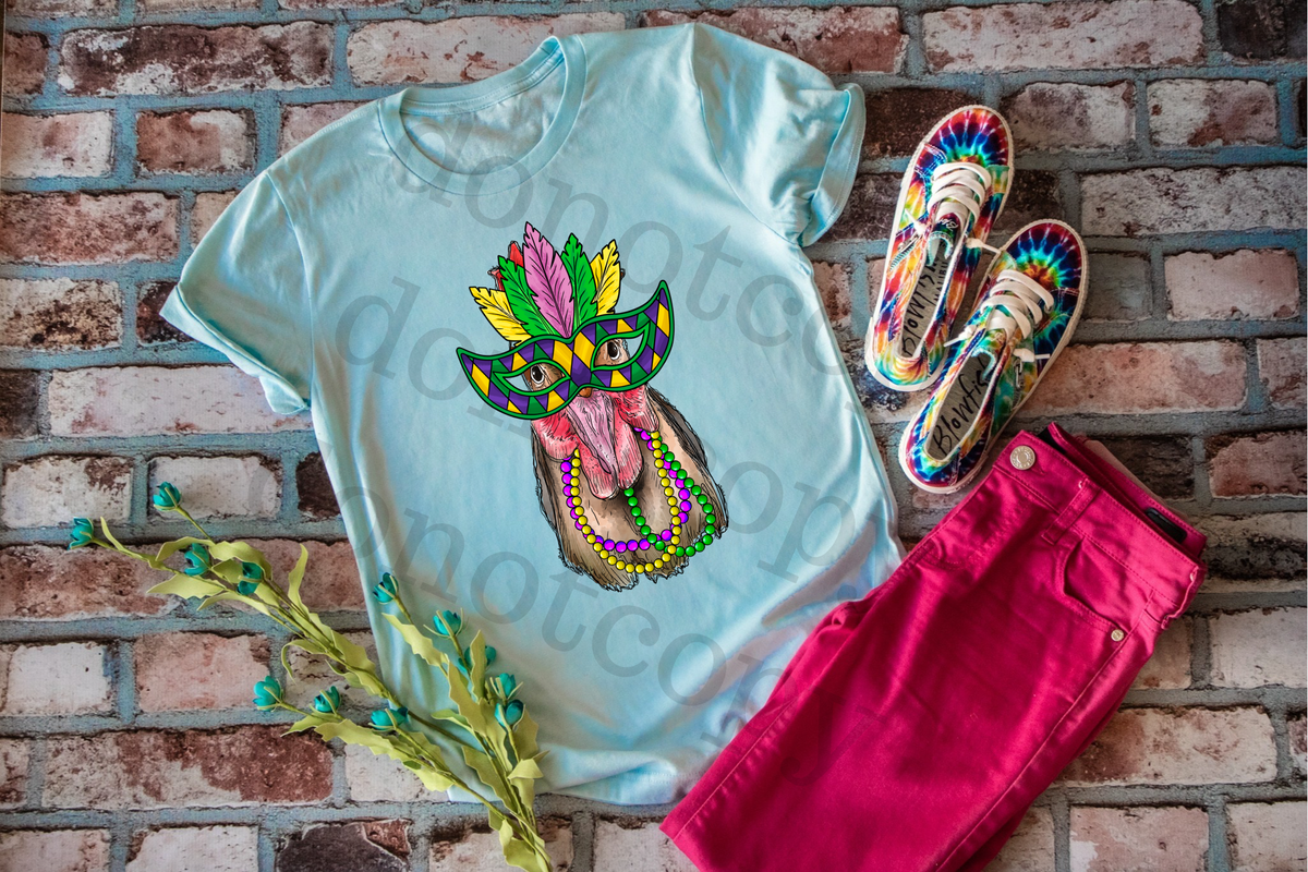 Mardi Gras Chicken 112737 DTF TRANSFER