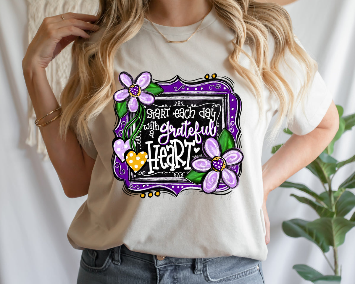 Start Each Day With A Grateful Heart 75371 DTF transfer