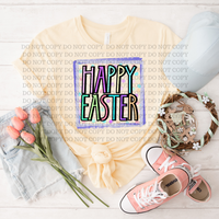 Happy Easter Colorful Frame DTF TRANSFER