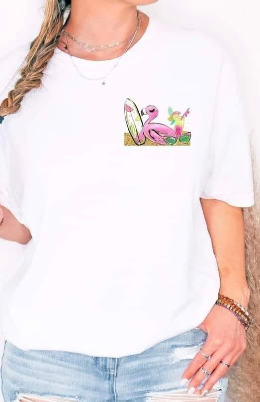 off duty flamingo pocket DTF TRANSFER