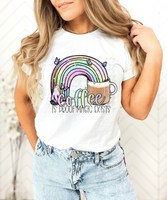 Coffee is proof magic exists (pastel rainbow unicorn) DTF transfer