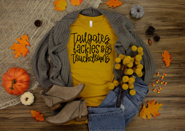 Tailgates tackles and touchdowns screen print transfer