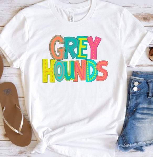 Grey hounds colorful 8149 DTF transfer