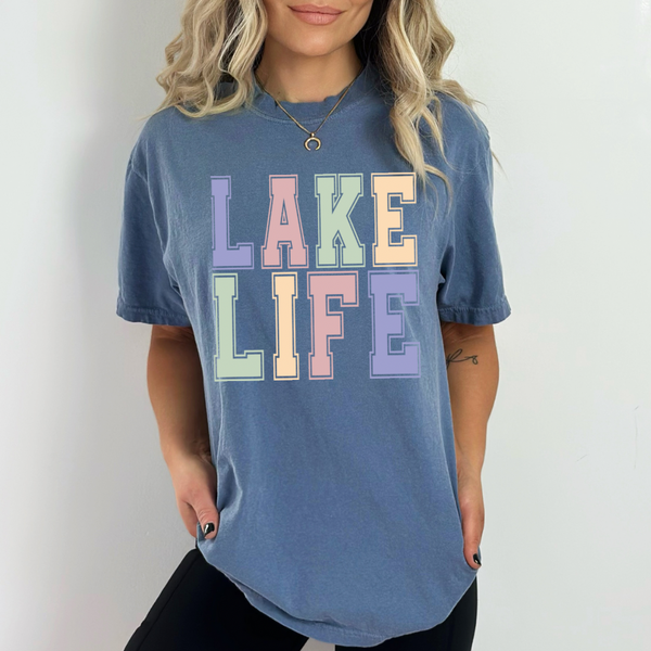 Lake Life Pastel Letters DTF transfer