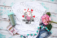 You make me melt Skelly ice cream (matching ice cream available for back and front prints) DTF TRANSFER