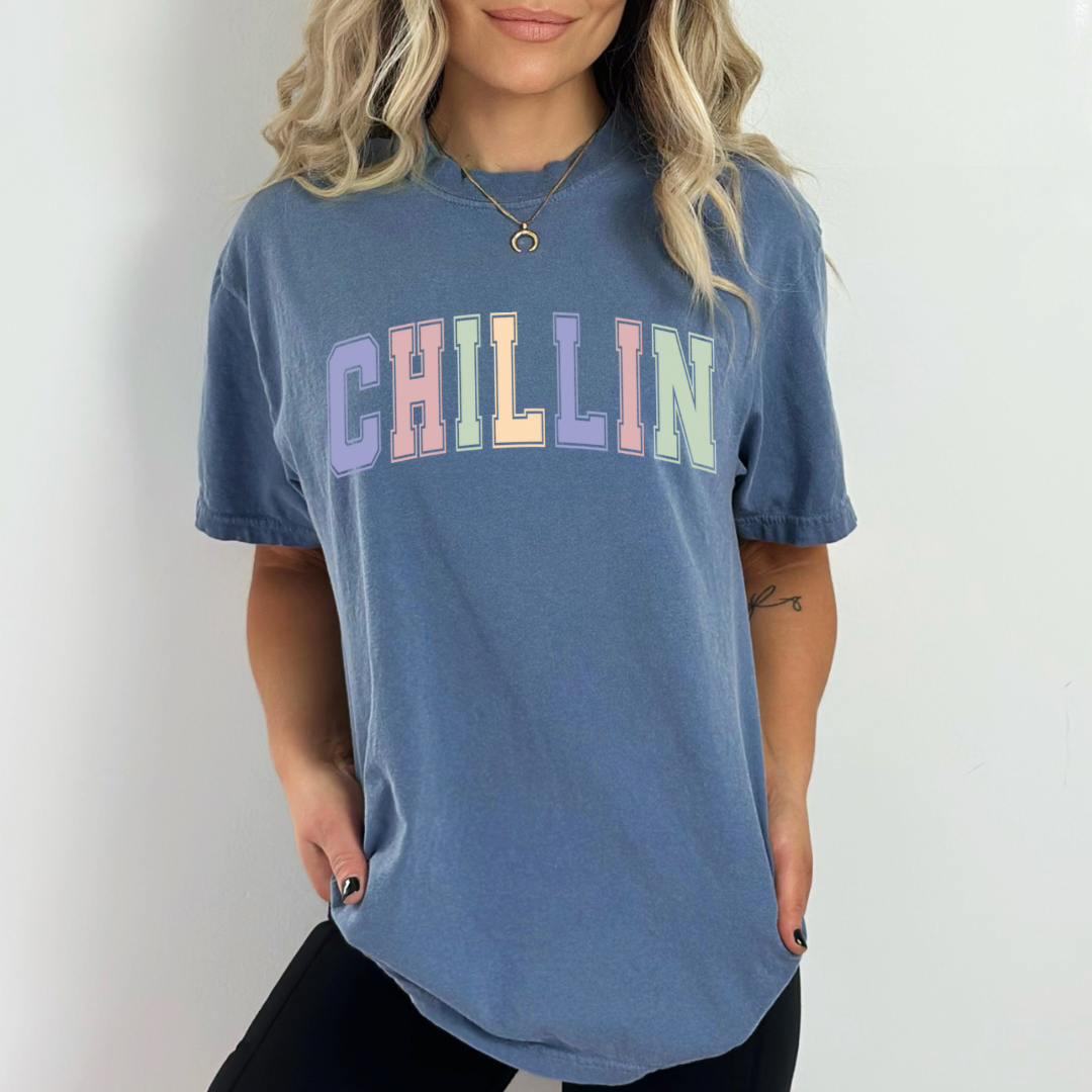 Chillin Pastel Letters DTF transfer