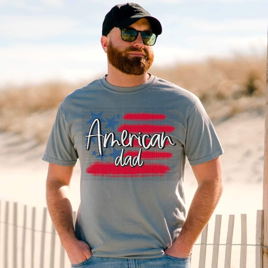 American Dad (distressed stripes and stars) DTF TRANSFER