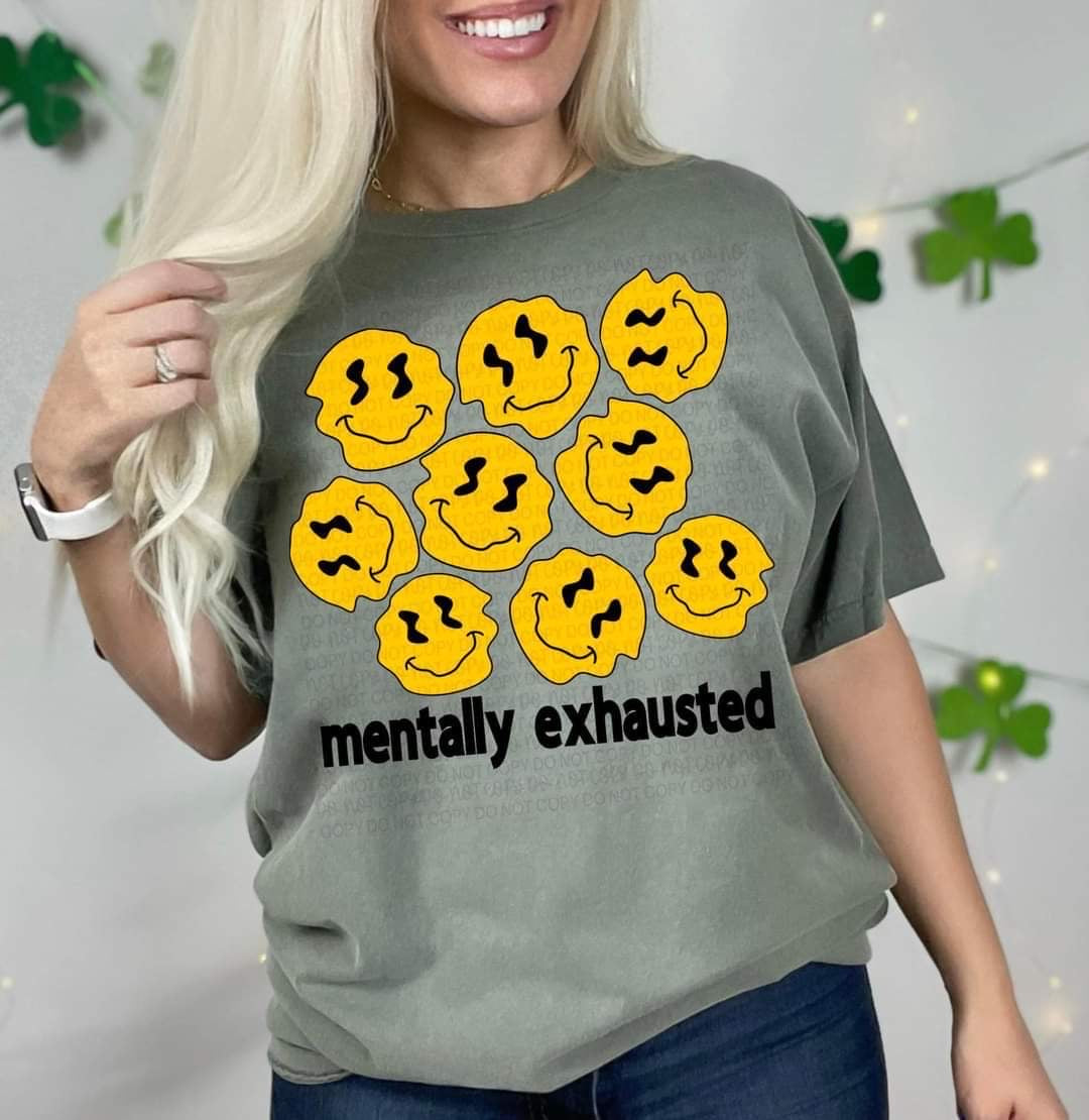 Mentally exhausted (collate of smileys) DTF TRANSFER