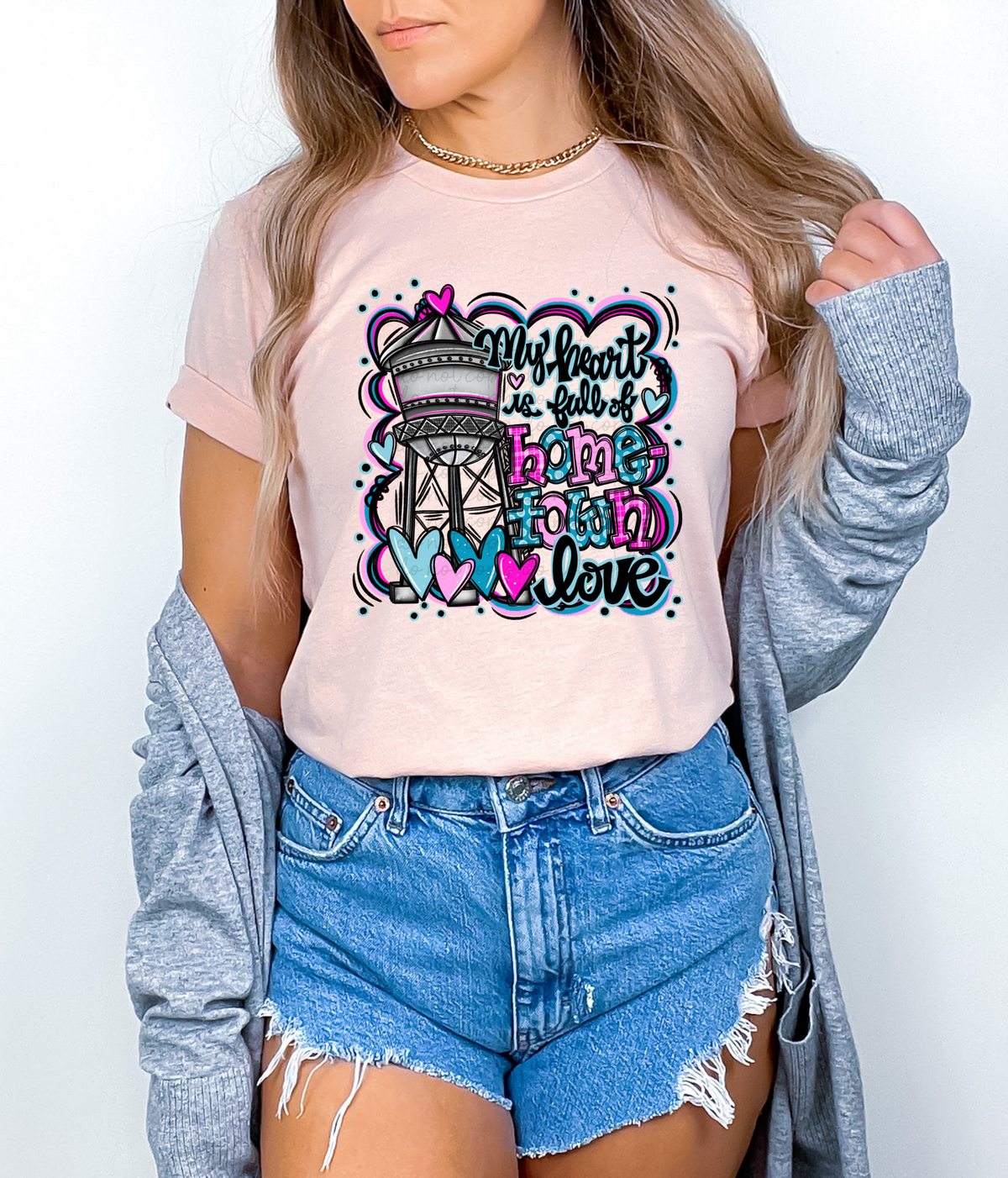 My Heart is full of hometown love DTF transfer