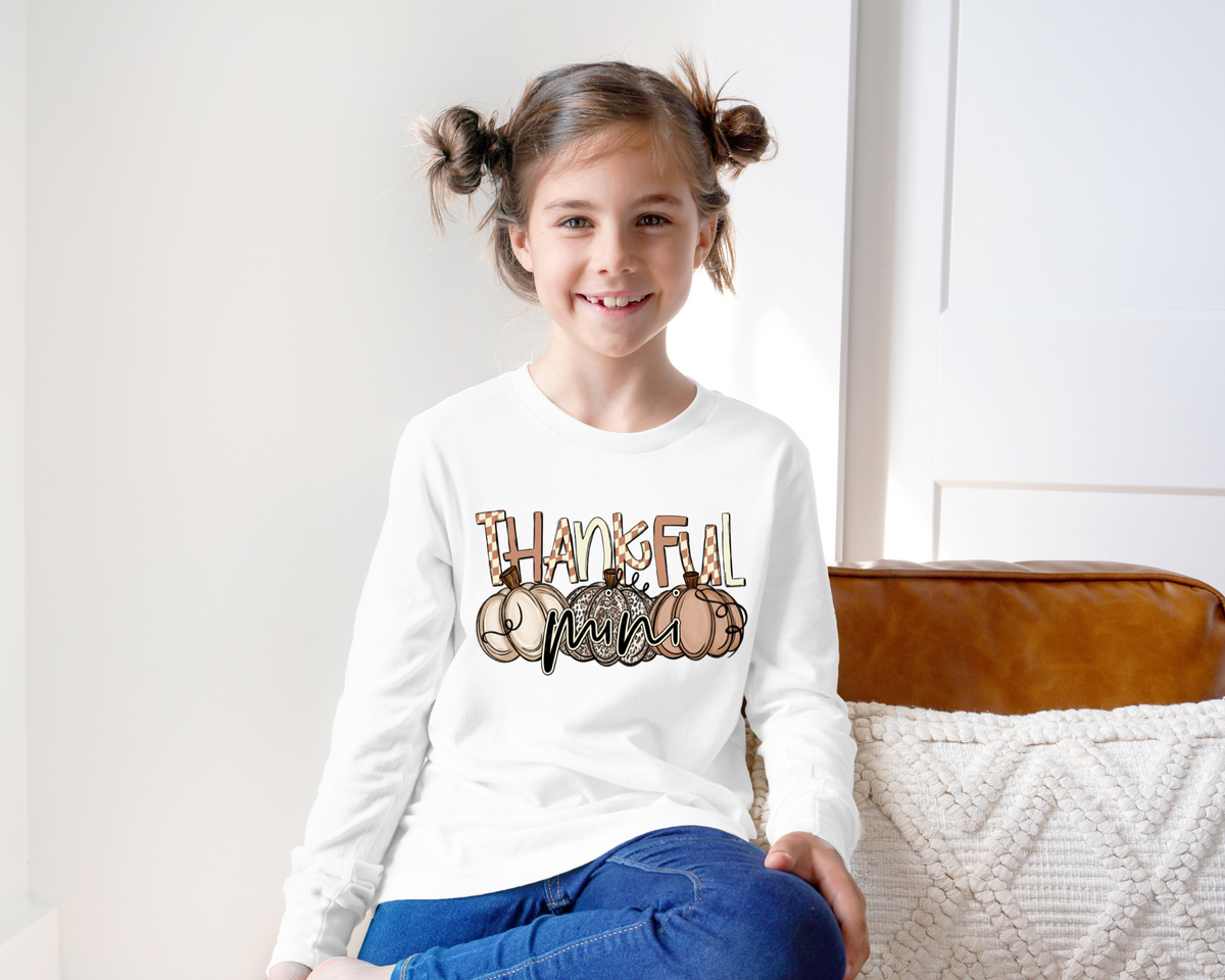 Thankful Mini Leopard Pumpkins Checkered 112416 DTF TRANSFER