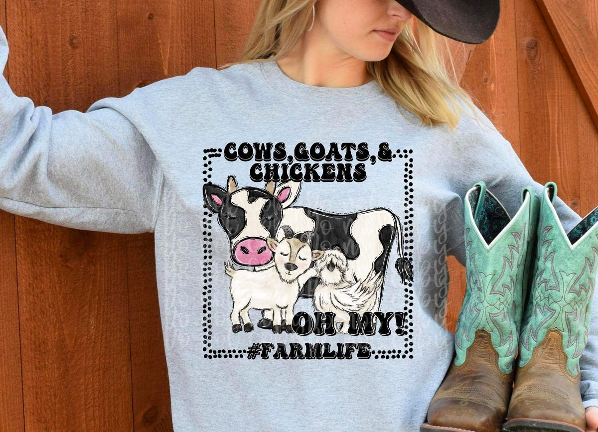 Cows goats and chickens oh my #farmlife DTF TRANSFER