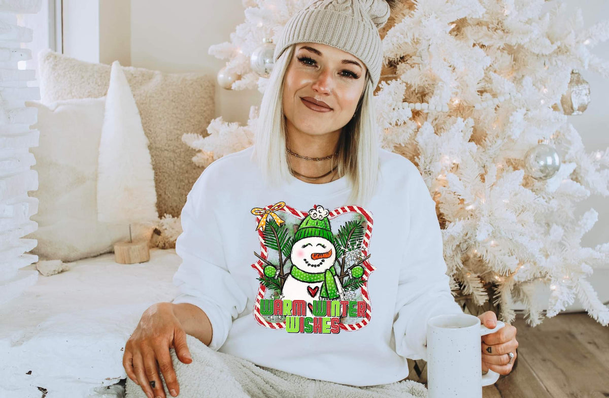 Warm winter wishes with snowman 112149 DTF TRANSFER