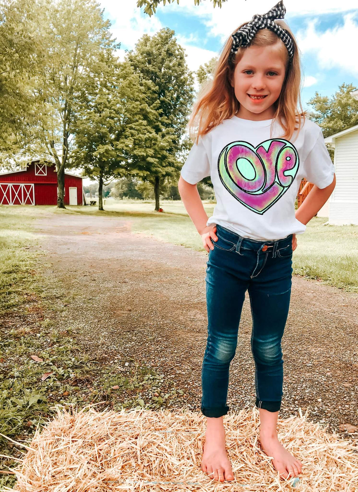 Love word inside heart colorful DTF TRANSFER