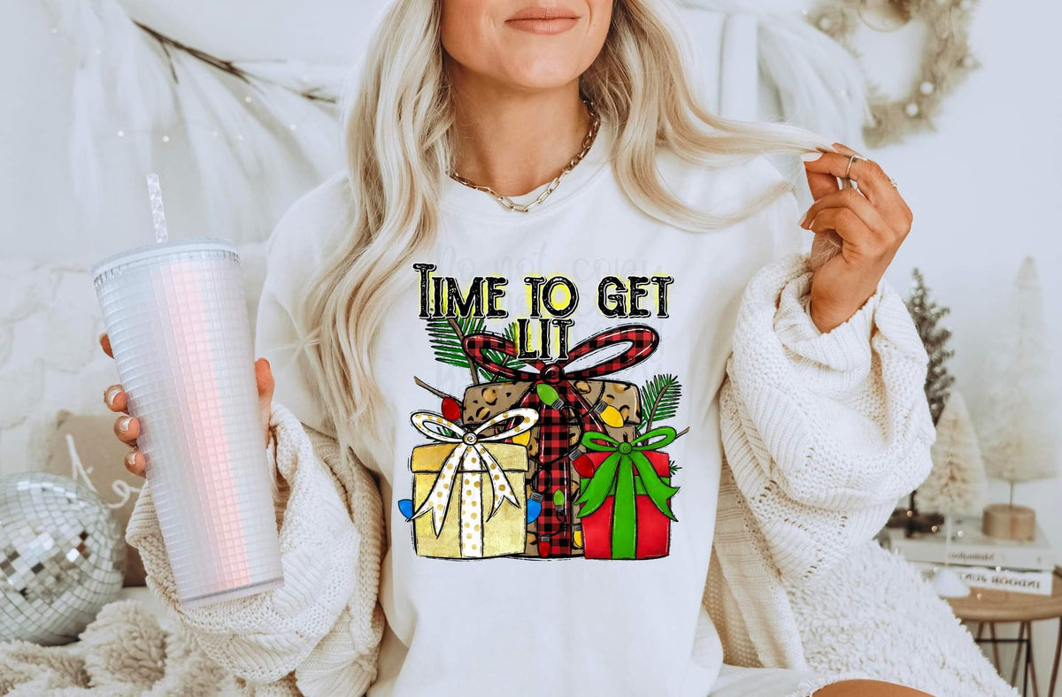Time to get lit (Christmas presents) 112348 DTF TRANSFER