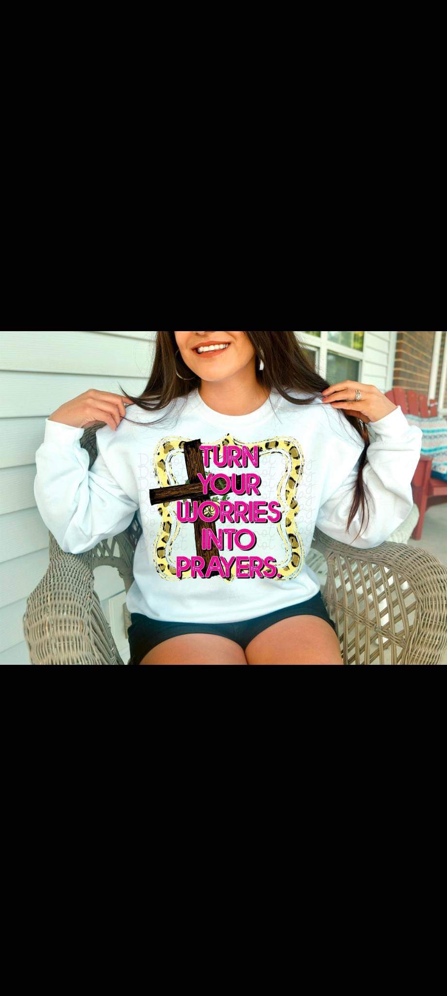 Turn your worries in prayers in frame DTF TRANSFER