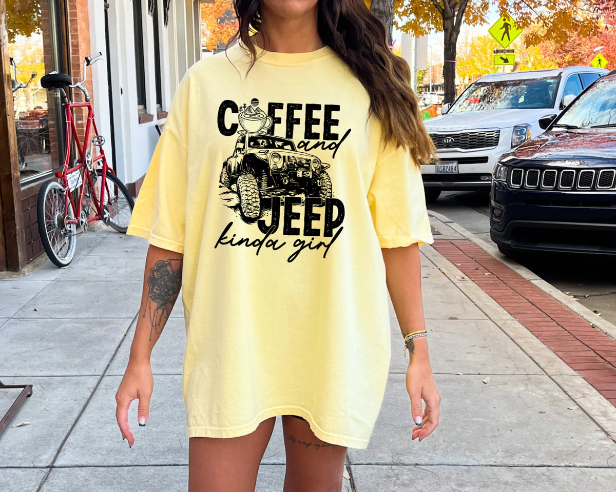 Coffee and J kind of girl DTF transfer