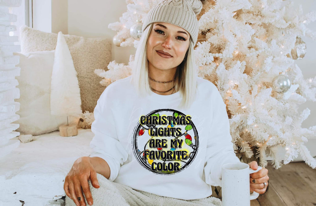 Christmas lights are my favorite color circle DTF TRANSFER