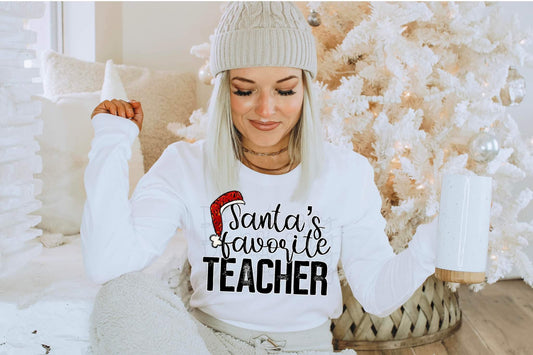 Santa's favorite teacher 8528 DTF TRANSFER