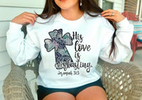 His love is everlasting with cross exclusive DTF TRANSFER