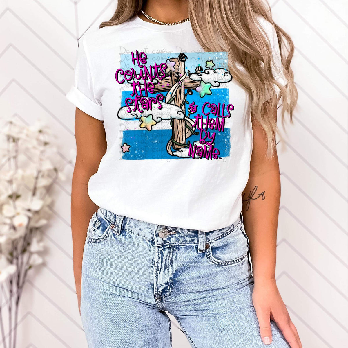 He counts the stars and calls them by name (square) DTF TRANSFER