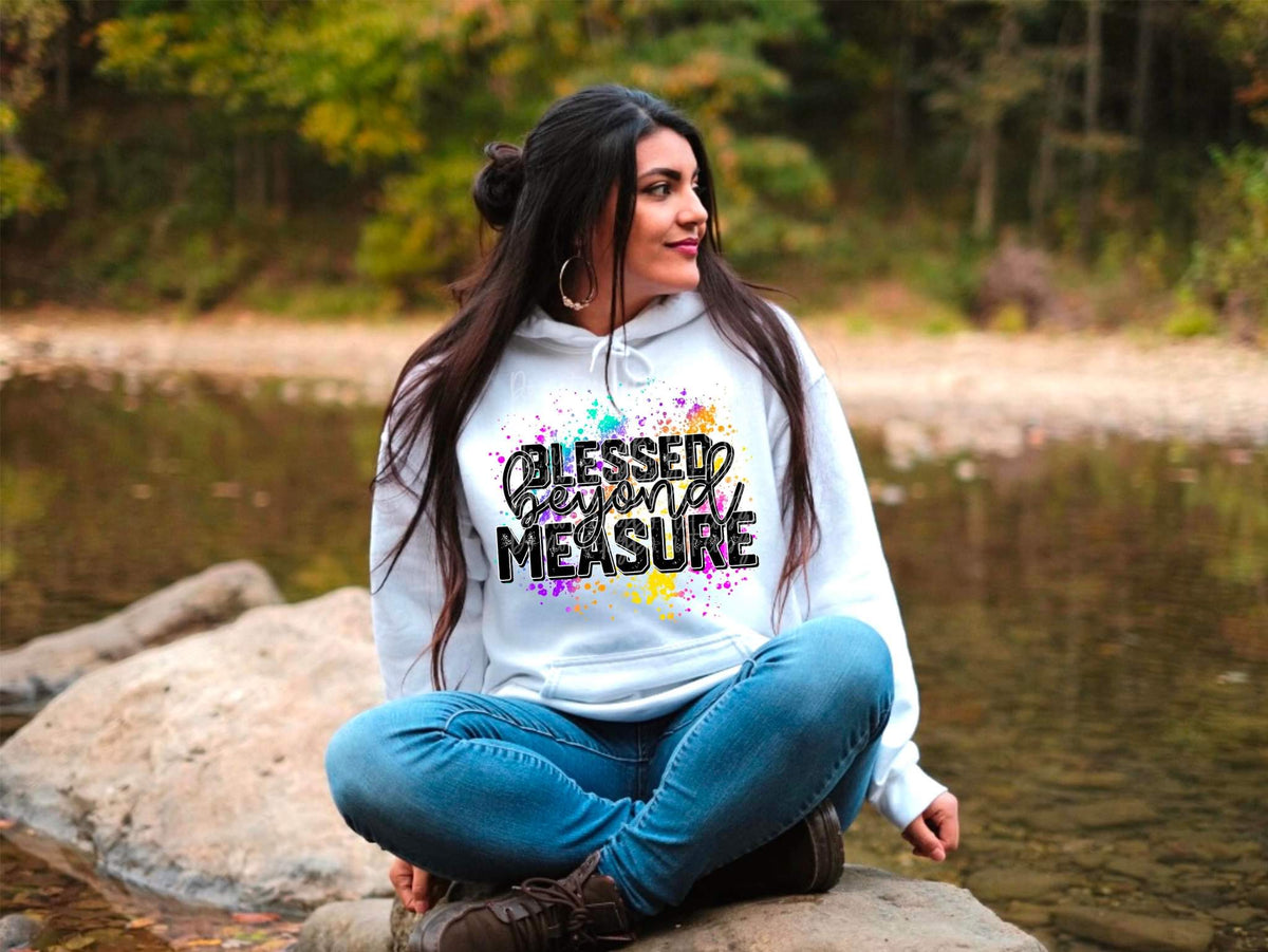 Blessed beyond measure colorful splatter 2478 DTF TRANSFER